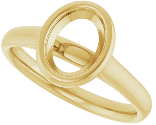 Sužadėtuvių Žiedas „Bezel-Set Solitaire“ 750 Geltonojo Aukso Oval 8mm x 6mm (5)