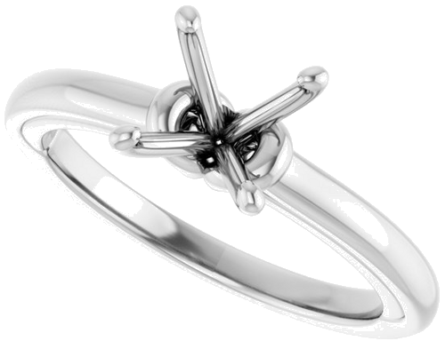14K White  7.4 mm Round Solitaire Engagement Ring Mounting (5)