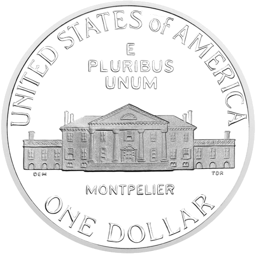 1993 James Madison USA 1 Dollar Silver Coin (2)