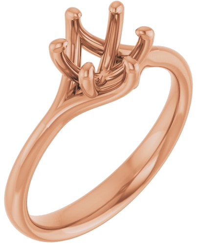 Sužadėtuvių Žiedas „Solitaire“ 585 Rožinis Aukso Round 6.5mm (1)