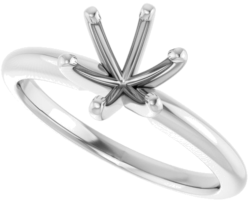 Sužadėtuvių Žiedas „Solitaire“ 585 Baltojo Aukso Round 7.3mm x 7.7mm (9)