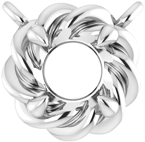 14K White 4 mm Round Claw-Prong Rope Solitaire Necklace Center (1)