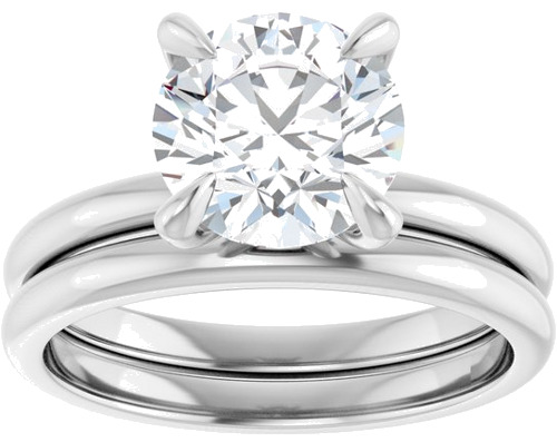 14K White  8.2 mm Round Solitaire Engagement Ring Mounting (8)