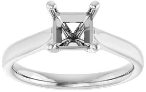 14K White 5.5 mm Square Engagement Ring Mounting (3)