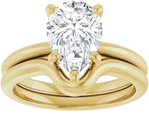 14K Yellow  10x7 mm Pear Solitaire Engagement Ring Mounting (8)