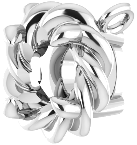 Pakabukas „Claw-Prong Rope“ 585 Baltojo Aukso Round 4.5mm (2)