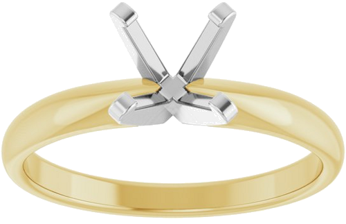 14K Yellow White 6.0-6.6 mm Round Solitaire Engagement Ring Mounting (3)