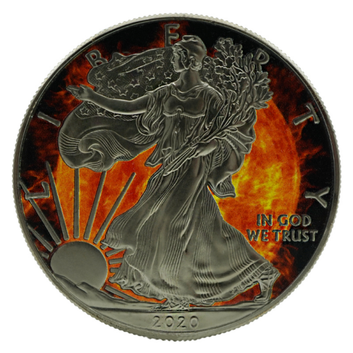 1 oz Американски орел Стихия на огъня (колекция Изкуството на цветовете ...