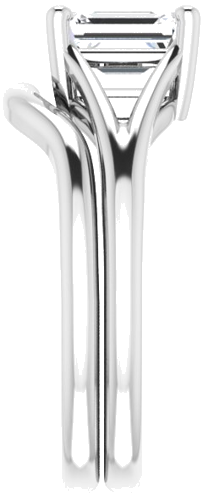 14K White 7x5 mm Emerald 4-Prong Cathedral Split Shank Engagement Ring Mounting (9)