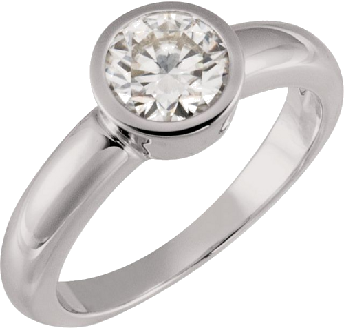 Sužadėtuvių Žiedas „Solitaire“ 585 Baltojo Aukso Round 5.2mm (3)