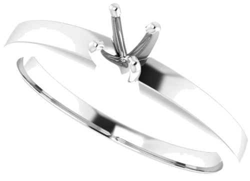 Sužadėtuvių Žiedas „Solitaire“ 585 Baltojo Aukso Round 3.5mm x 3.9mm (5)