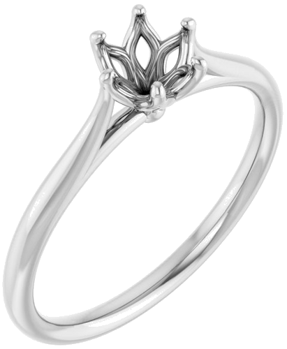 14K White 5.2 mm Round Engagement Ring Mounting (1)