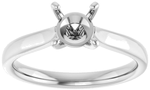 Platinum 6.5 mm Round Engagement Ring Mounting (3)