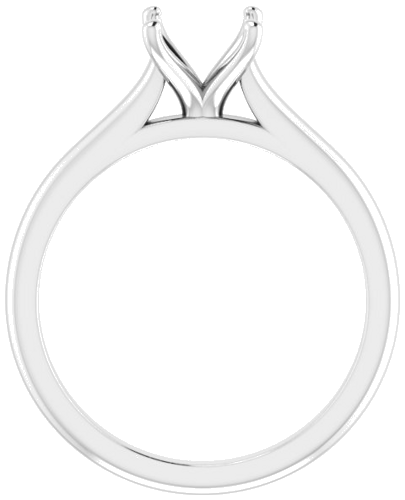 14K White 5 mm Square Solitaire Engagement Ring Mounting (2)