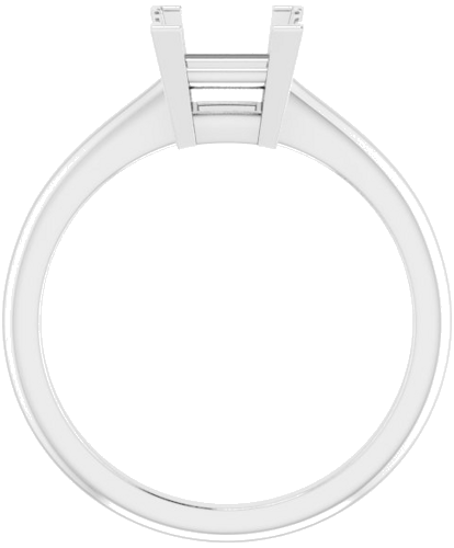 Platinum 6 mm Square Solitaire Engagement Ring Mounting (2)