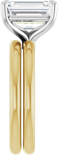 14K Yellow White 10x8 mm Emerald Solitaire Engagement Ring Mounting (9)