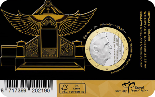2023 Netherlands Tutankhamun 1 euro coin on BU card (2)