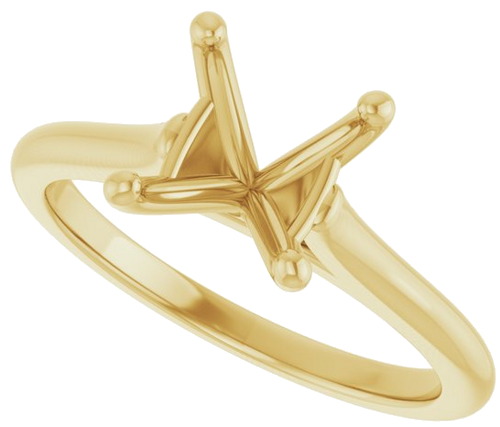 14K Yellow 8.2 mm Round Solitaire Engagement Ring Mounting (5)