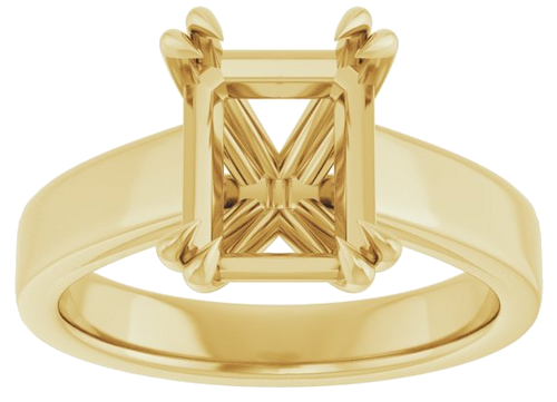 Sužadėtuvių Žiedas „Solitaire“ 417 Geltonojo Aukso Emerald 9mm x 7mm (3)