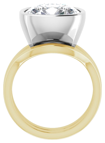 Sužadėtuvių Žiedas „Solitaire“ 585 Baltojo Ir Geltonojo Aukso Cushion 12mm (7)