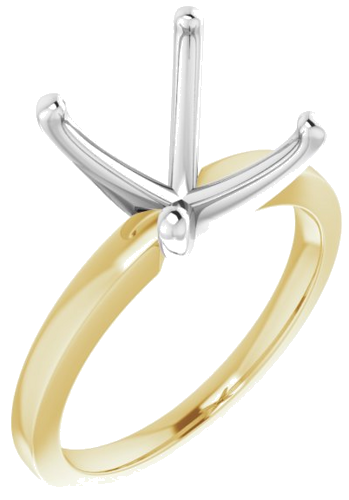 14K Yellow White 12x10 mm Oval Solitaire Engagement Ring Mounting (1)