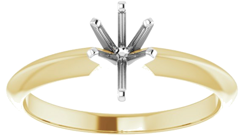 14K Yellow   White 6.5x4.5 mm Pear 6-Prong Ring Mounting (3)