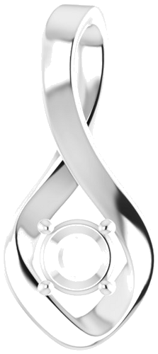 Pakabukas „Infinity-Inspired“ 585 Baltojo Aukso Round 4.4mm (1)