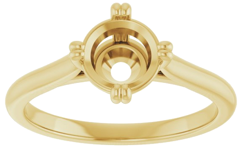 14K Yellow 6.5 mm Round Solitaire Engagement Ring Mounting (3)