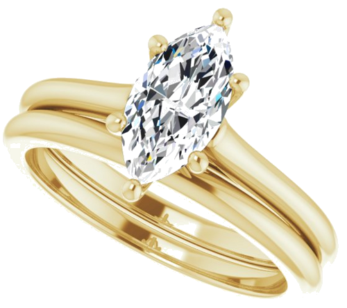 Sužadėtuvių Žiedas „Solitaire“ 585 Geltonojo Aukso Marquise 10mm x 5mm (10)