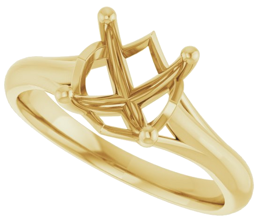 14K Yellow 8 mm Round Solitaire Engagement Ring Mounting (5)