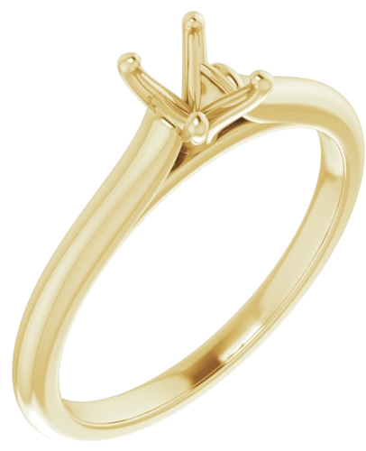 Sužadėtuvių Žiedas „Solitaire“ 750 Geltonojo Aukso Oval 6mm x 4mm (1)