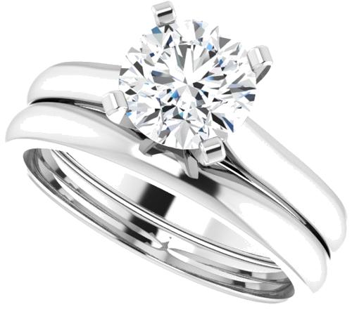 14K White 7 mm Round Solitaire Engagement Ring Mounting (9)