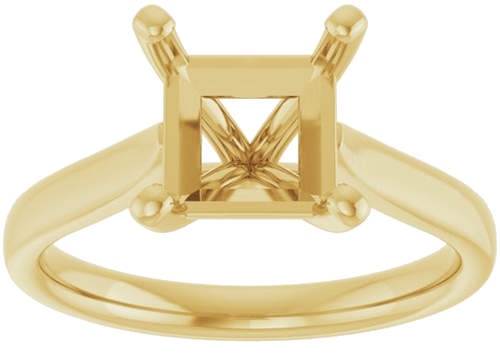 14K Yellow 7 mm Square Engagement Ring Mounting (3)