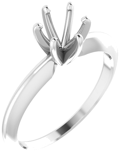 Platinum 5.7-6 mm Round 6-Prong Comfort-Fit Solitaire Ring Mounting (1)