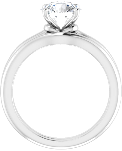 Sužadėtuvių Žiedas „Solitaire“ 585 Baltojo Aukso Round 7.4mm (7)