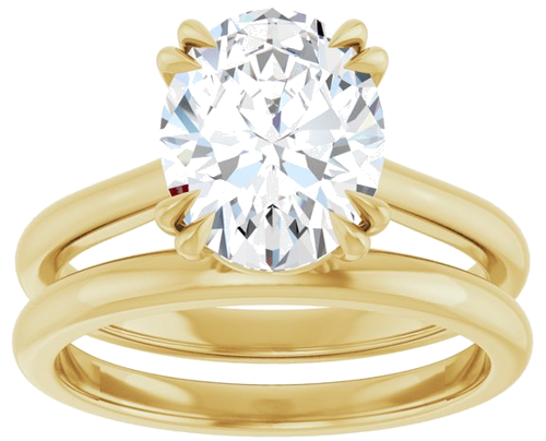 14K Yellow 10x8 mm Oval Solitaire Engagement Ring Mounting (8)