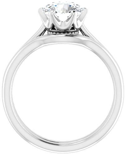 14K White 7.4 mm Round Engagement Ring Mounting (7)