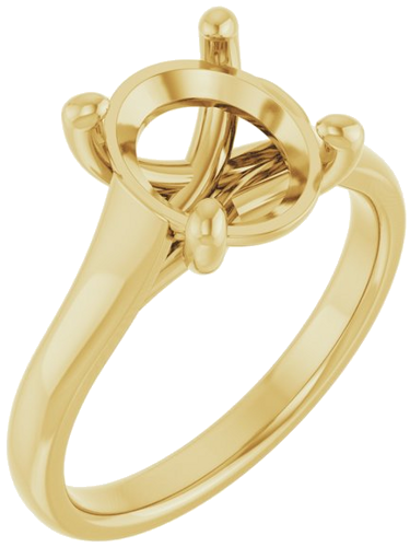 Sužadėtuvių Žiedas „Solitaire“ 585 Geltonojo Aukso Oval 10mm x 8mm (1)