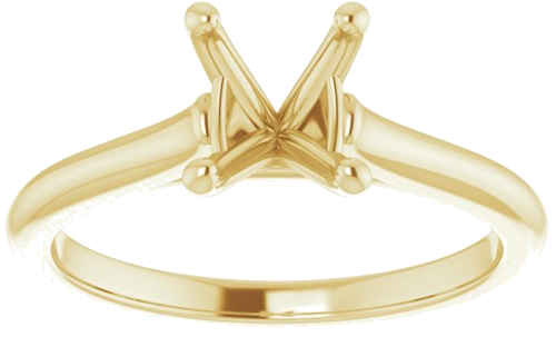 14K Yellow 8x6 mm Oval Solitaire Engagement Ring Mounting (3)