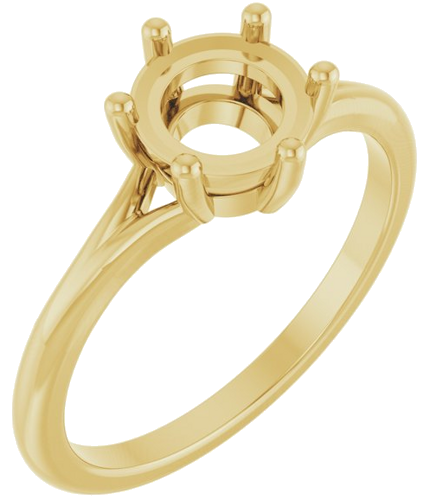 14K Yellow 6.5 mm Round Rose-Cut Engagement Ring Mounting (1)