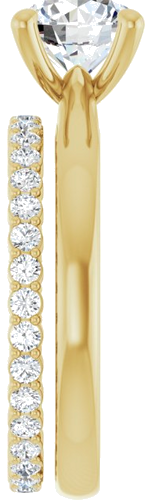 14K Yellow 7.4 mm Round Solitaire Engagement Ring Mounting (9)