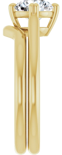 Sužadėtuvių Žiedas „Solitaire“ 585 Geltonojo Aukso Round 6.5mm (9)