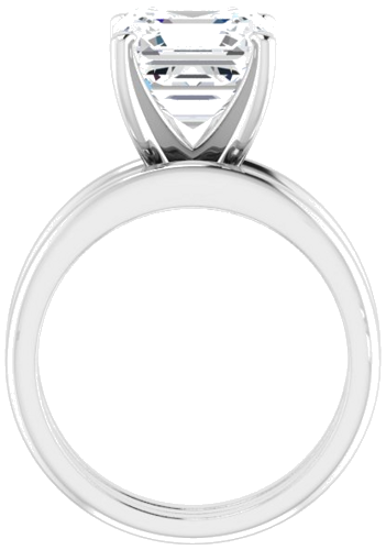 14K White  9 mm Asscher Solitaire Engagement Ring Mounting (7)