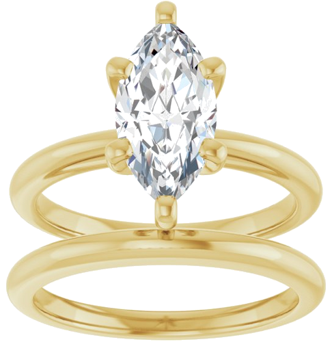 Sužadėtuvių Žiedas „Solitaire“ 585 Geltonojo Aukso Marquise 12mm x 6mm (8)