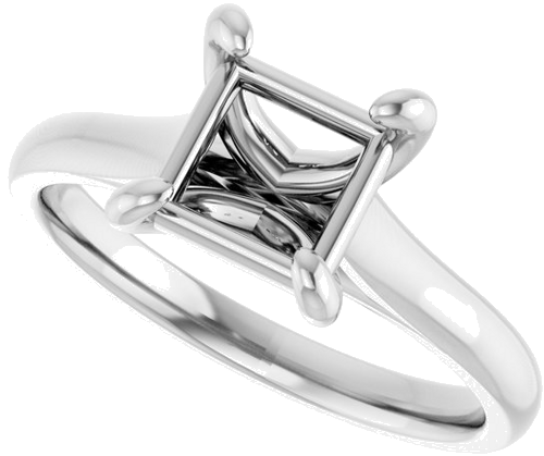 Sužadėtuvių Žiedas „Solitaire“ 585 Baltojo Aukso Square 6.5mm (5)