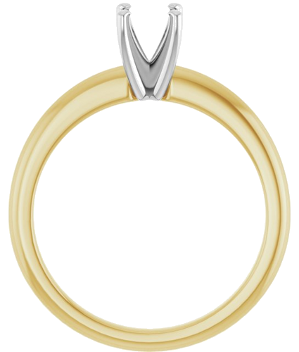 Sužadėtuvių Žiedas „Solitaire“ 585 Baltojo Ir Geltonojo Aukso Round 5.2mm (2)