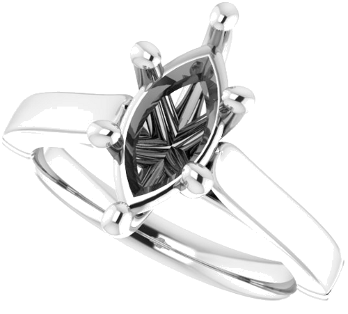 Sužadėtuvių Žiedas „Solitaire“ 585 Baltojo Aukso Marquise 12mm x 6mm (5)