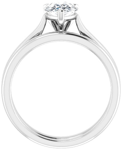 Sužadėtuvių Žiedas „Solitaire“ 585 Baltojo Aukso Pear Shape 8mm x 6mm (7)