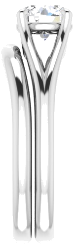 Sužadėtuvių Žiedas „Solitaire“ 585 Baltojo Aukso Round 6mm (9)