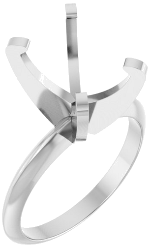 14K White 11x9 mm Oval Solitaire Engagement Ring Mounting (1)